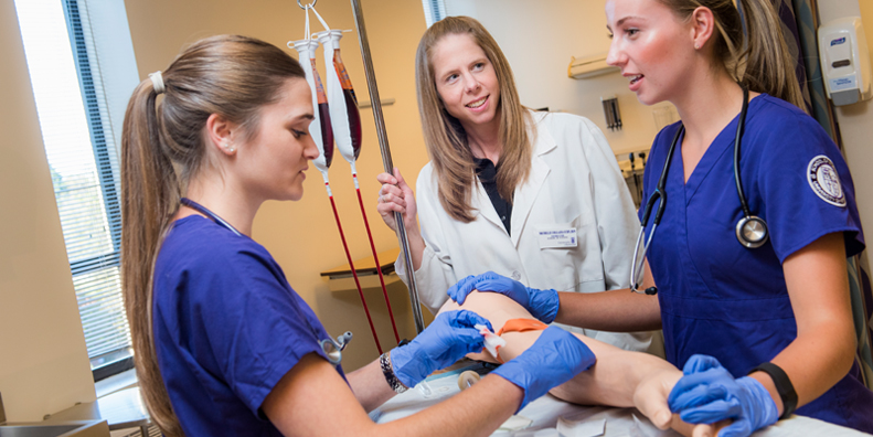 2 Students and faculty-arm wound instruction