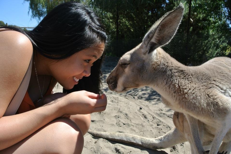 girl with kangaroo