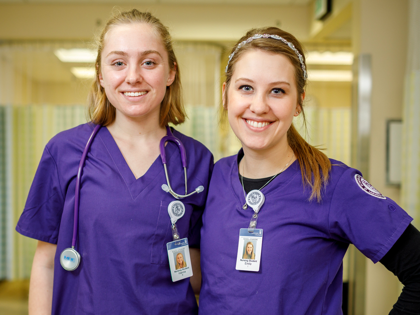 BSN students in scrubs