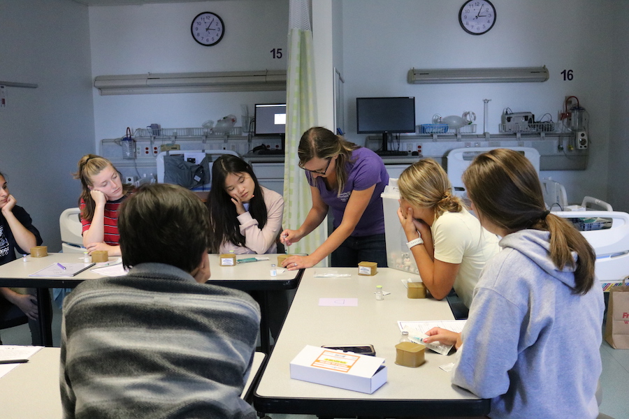 Students in simulation lab during nurse camp